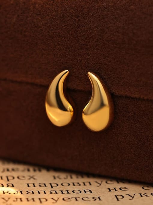 ES2596 [Gold] 925 Sterling Silver Water Drop Minimalist Stud Earring